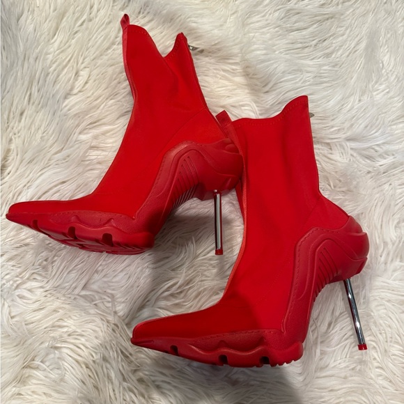 Womens High Heel Ankle Boots Pointed Toe Stiletto Boots - Picture 2 of 5